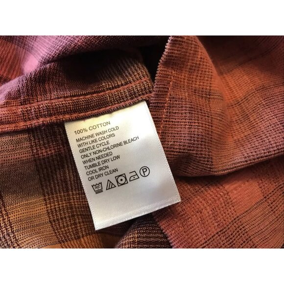 Tommy Bahama Men's Big & Tall 3XLT Red Sail Coastline Cord Redwood Check Shirt - Picture 5 of 6